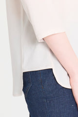 Maglia girocollo con inserto laterale in Misto Viscosa Bianchi Donna - Ragno