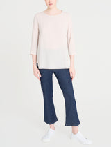 Maglia girocollo con inserto laterale in Misto Viscosa Bianchi Donna - Ragno