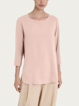 Maglia girocollo con inserto laterale in Misto Viscosa Rosa Donna - Ragno