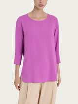 Maglia girocollo con inserto laterale in Misto Viscosa Viola Donna - Ragno