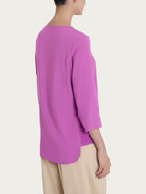 Maglia girocollo con inserto laterale in Misto Viscosa Viola Donna - Ragno