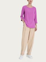 Maglia girocollo con inserto laterale in Misto Viscosa Viola Donna - Ragno