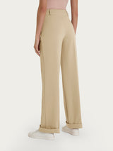 Pantalone ampio con tasche e pinces in Compact Light Marroni Donna - Ragno