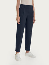 Pantalone a carota con tasche in Compact Light Blu Donna - Ragno