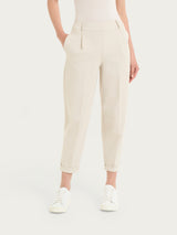 Pantalone a carota con tasche in Compact Light Bianchi Donna - Ragno