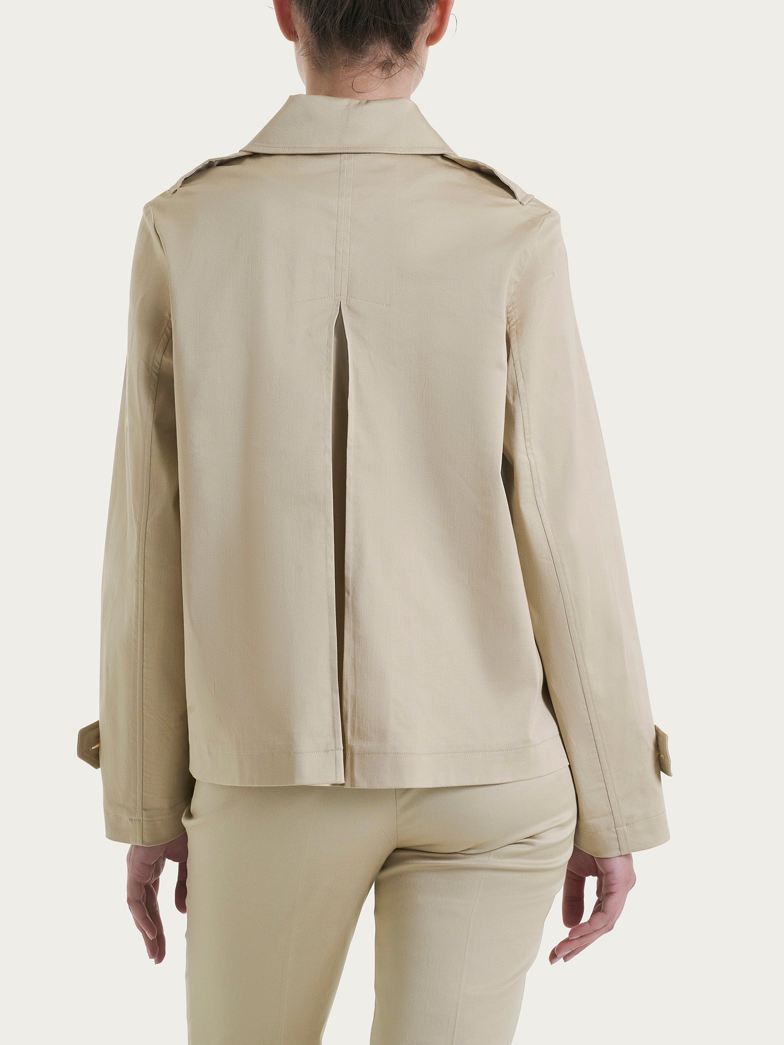 Trench corto in Satin Power WR Marroni Donna - Ragno