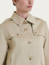 Trench corto in Satin Power WR Marroni Donna - Ragno