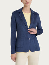 Blazer con due bottoni in Suede Blu Donna - Ragno
