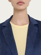 Blazer con due bottoni in Suede Blu Donna - Ragno
