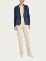Blazer con due bottoni in Suede Blu Donna - Ragno