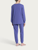 Pigiama con scollo a goccia in Jersey di cotone Blu Donna - Ragno