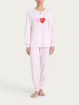 Pigiama con scollo a goccia in Jersey di cotone Rosa Donna - Ragno