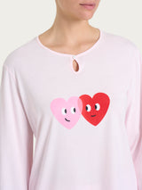 Pigiama con scollo a goccia in Jersey di cotone Rosa Donna - Ragno
