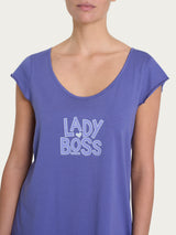 Pigiama corto con grafiche in Jersey di cotone Blu Donna - Ragno