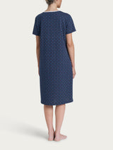 Camicia da notte a serafino in Jersey di cotone Blu Donna - Ragno