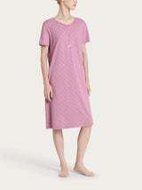 Camicia da notte a serafino in Jersey di cotone Rosa Donna - Ragno