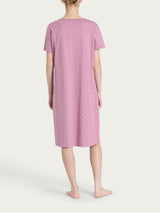 Camicia da notte a serafino in Jersey di cotone Rosa Donna - Ragno