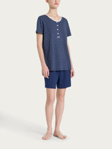 Pigiama trittico in Jersey di cotone Blu Donna - Ragno