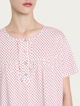 Camicia da donne con rouche in Jersey di cotone Bianchi Donna - Ragno
