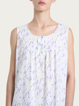 Camicia da donne smanicata con rouche in Jersey di cotone Rosa Donna - Ragno