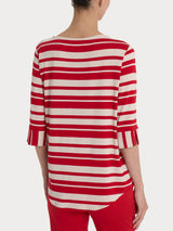 Maglietta a stripes alternate in Viscosa Summer Rossi Donna - Ragno