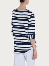 Maglietta a stripes alternate in Viscosa Summer Blu Donna - Ragno