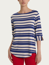 Maglietta a stripes alternate in Viscosa Summer Blu Donna - Ragno