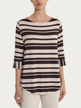 Maglietta a stripes alternate in Viscosa Summer Marroni Donna - Ragno