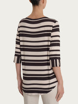 Maglietta a stripes alternate in Viscosa Summer Marroni Donna - Ragno