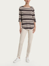 Maglietta a stripes alternate in Viscosa Summer Marroni Donna - Ragno