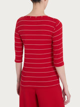 Maglietta skinny con stripes spaziate in Viscosa Summer Rossi Donna - Ragno