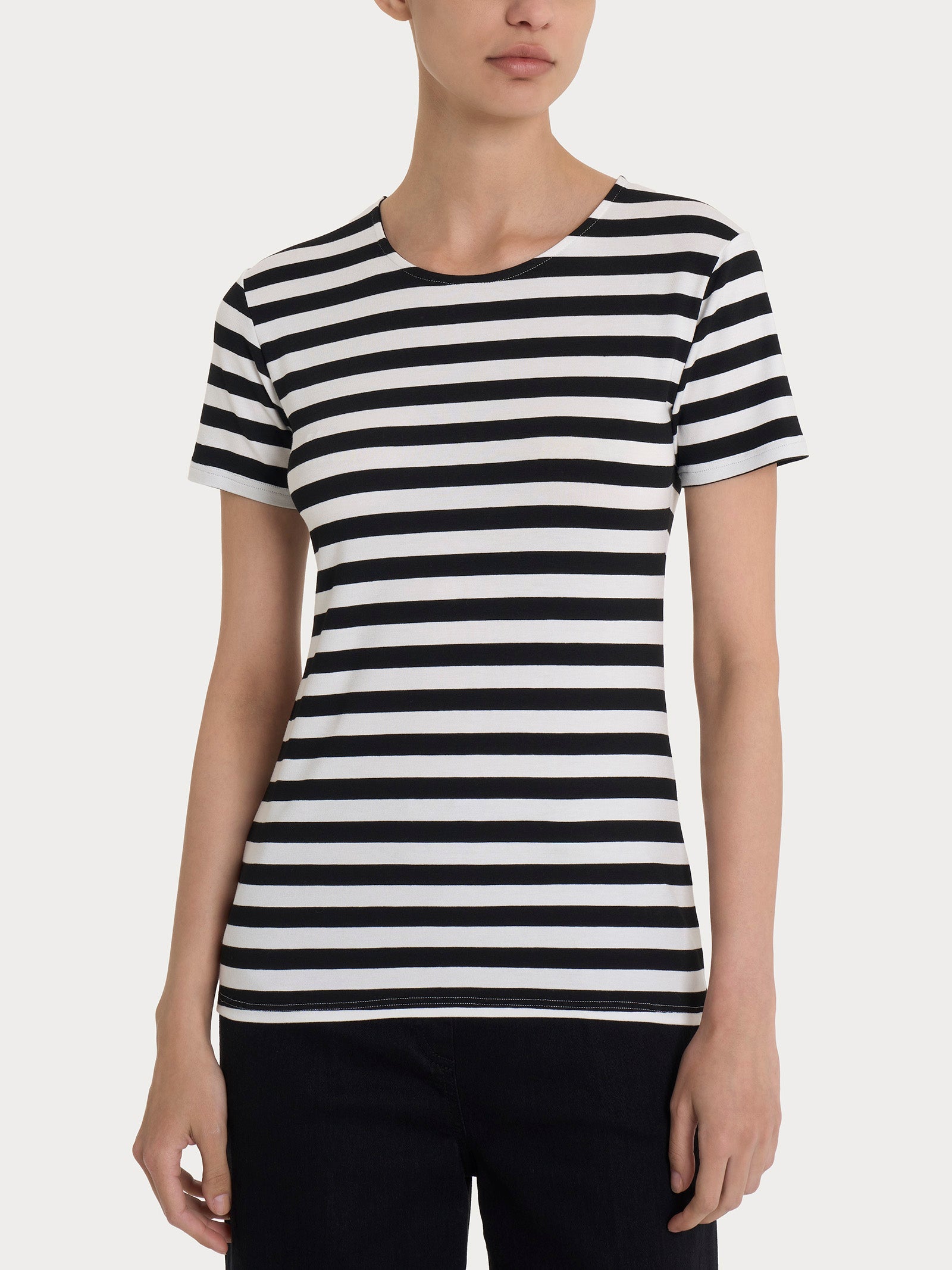 Mavi Maglietta Donna Manica Corta Cosmos Printed Top Con Stampa 'trust In Cosmos' E Borchie Stella - Vestibilità Normale, 100% Cotone, Colore Phantom, Taglia M