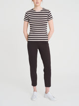 Maglietta con stripes e maniche corte in Viscosa Summer Marroni Donna - Ragno