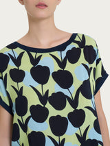 Maglietta con macro tulips pattern in Misto Viscosa Donna - Ragno