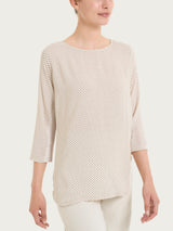 Maglia girocollo con dots in misto viscosa Bianchi Donna - Ragno