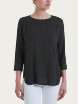 Maglia girocollo con dots in misto viscosa Neri Donna - Ragno