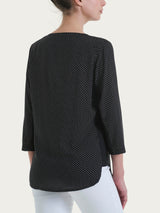 Maglia girocollo con dots in misto viscosa Neri Donna - Ragno
