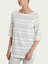 Maglietta con stripes in Viscosa Summer e Lurex Bianchi Donna - Ragno