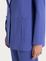 Blazer destrutturato in Super Natural Blu Donna - Ragno