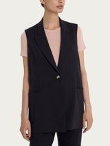 Gilet lungo in Super Natural Neri Donna - Ragno