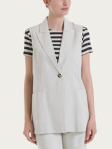 Gilet lungo in Super Natural Bianchi Donna - Ragno