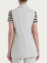 Gilet lungo in Super Natural Bianchi Donna - Ragno