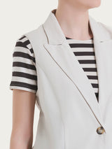 Gilet lungo in Super Natural Bianchi Donna - Ragno