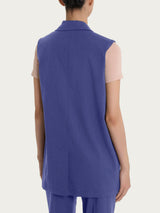 Gilet lungo in Super Natural Blu Donna - Ragno