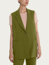 Gilet lungo in Super Natural Verdi Donna - Ragno