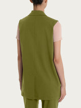 Gilet lungo in Super Natural Verdi Donna - Ragno