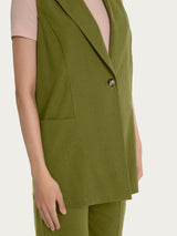 Gilet lungo in Super Natural Verdi Donna - Ragno