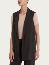 Gilet lungo in Super Natural Marroni Donna - Ragno