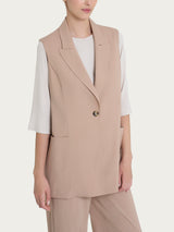 Gilet lungo in Super Natural Marroni Donna - Ragno