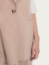 Gilet lungo in Super Natural Marroni Donna - Ragno